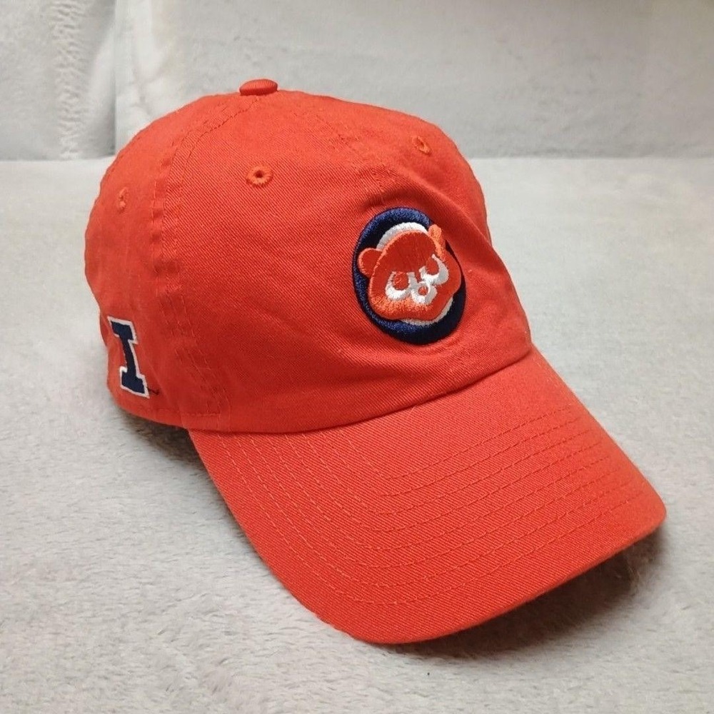 Chicago Cubs X Illinois Fighting Illini Hat Cap Strap Back Mens Orange New Era